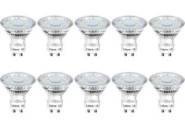 RRP £19.99 Lepro 10-Pack GU10 LED Bulbs Cool White 5000K 50W Halogen Spotlight Equivalent