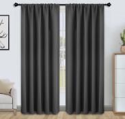 RRP £33.99 Floweroom Blackout Curtains Thermal Insulated Rod Pocket Curtains, 117cm x 229cm