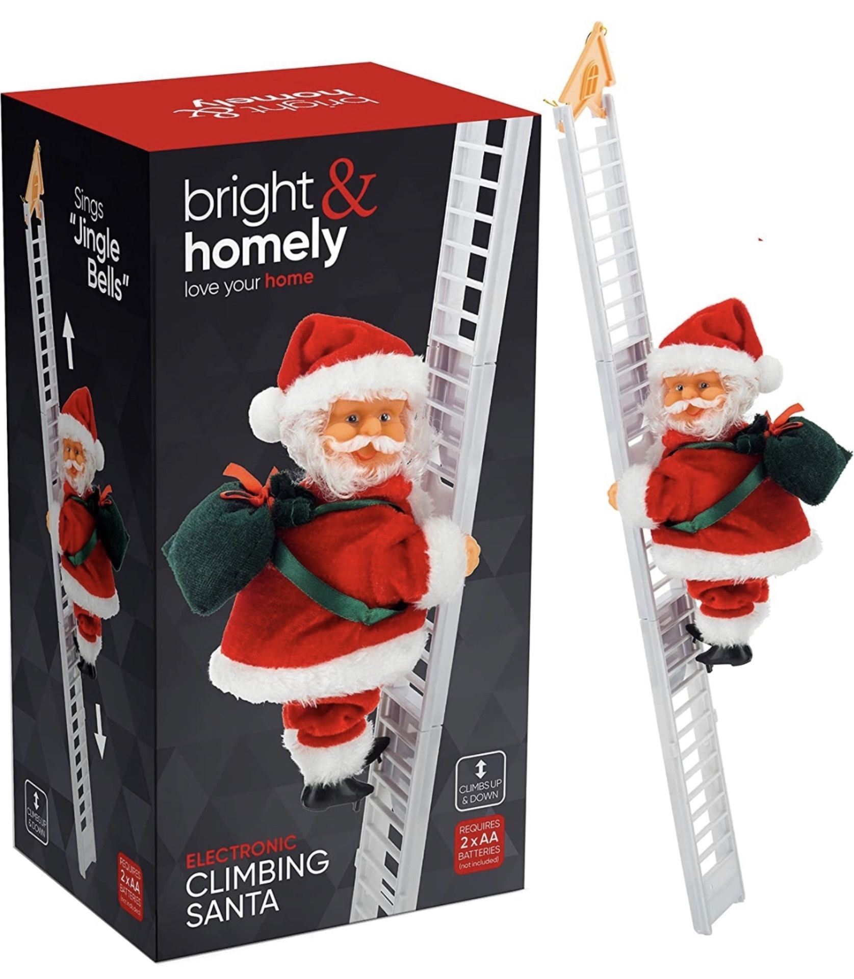 Bright & Homely Climbing Ladder Santa Claus Christmas Xmas Music Figurine