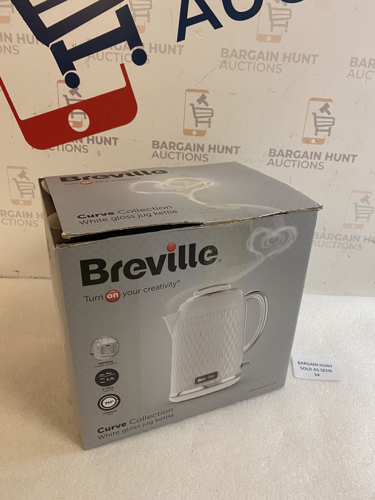 Breville Curve White Electric Kettle 1.7L 3kw Fast Boil RRP £34.99 - Image 2 of 2