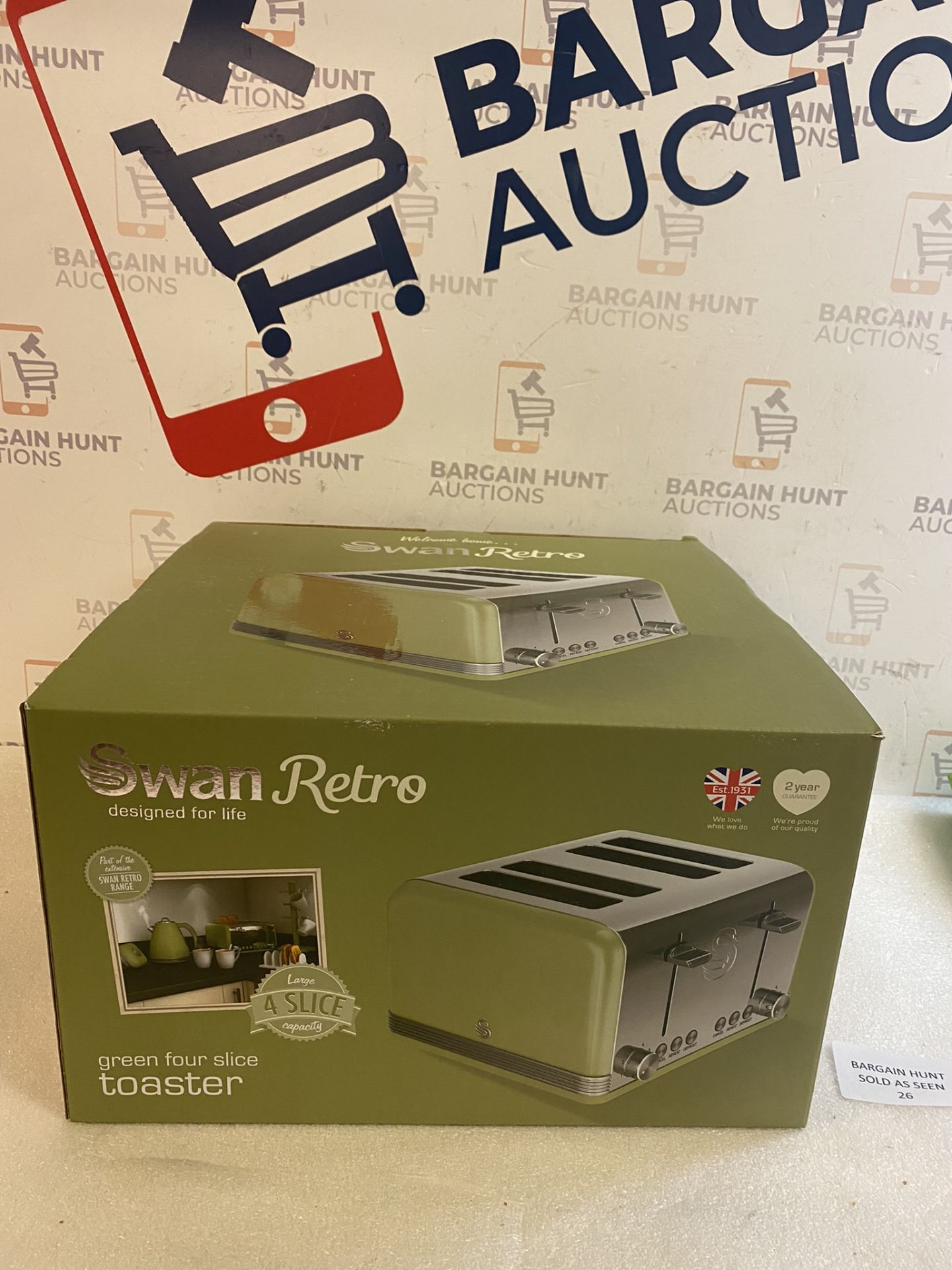 Swan ST19020GN 4-Slice Retro Toaster Green RRP £49.99