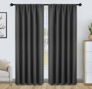 RRP £33.99 Floweroom Blackout Curtains Thermal Insulated Rod Pocket Curtains, 117cm x 229cm