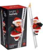 Bright & Homely Climbing Ladder Santa Claus Christmas Xmas Music Figurine