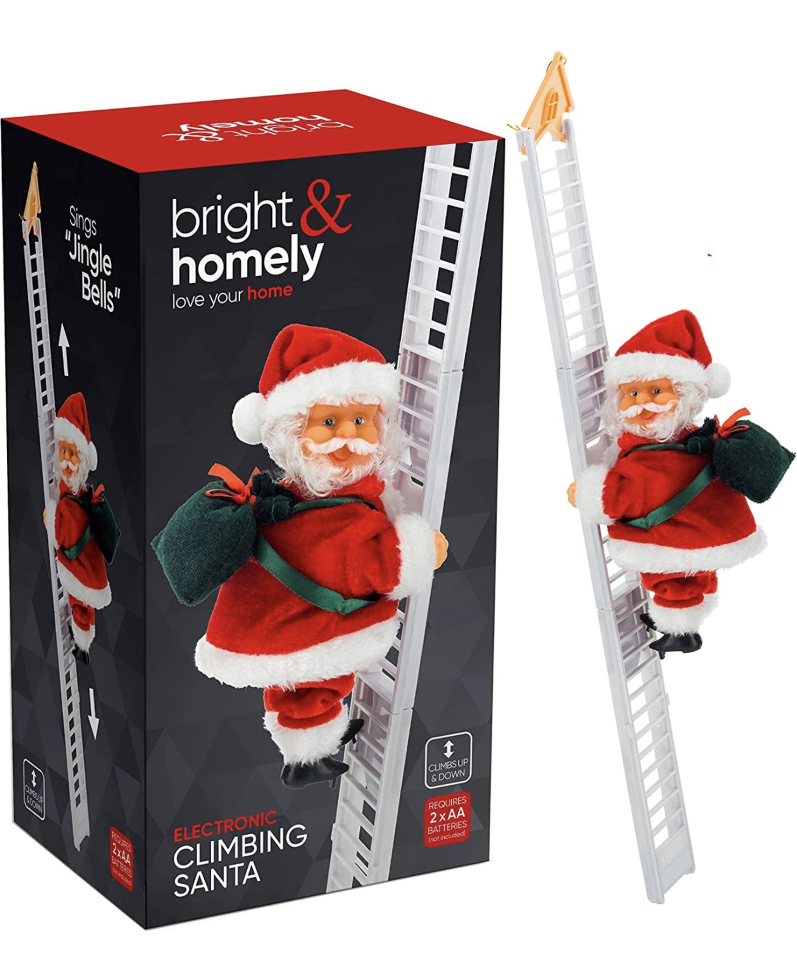 Bright & Homely Climbing Ladder Santa Claus Christmas Xmas Music Figurine