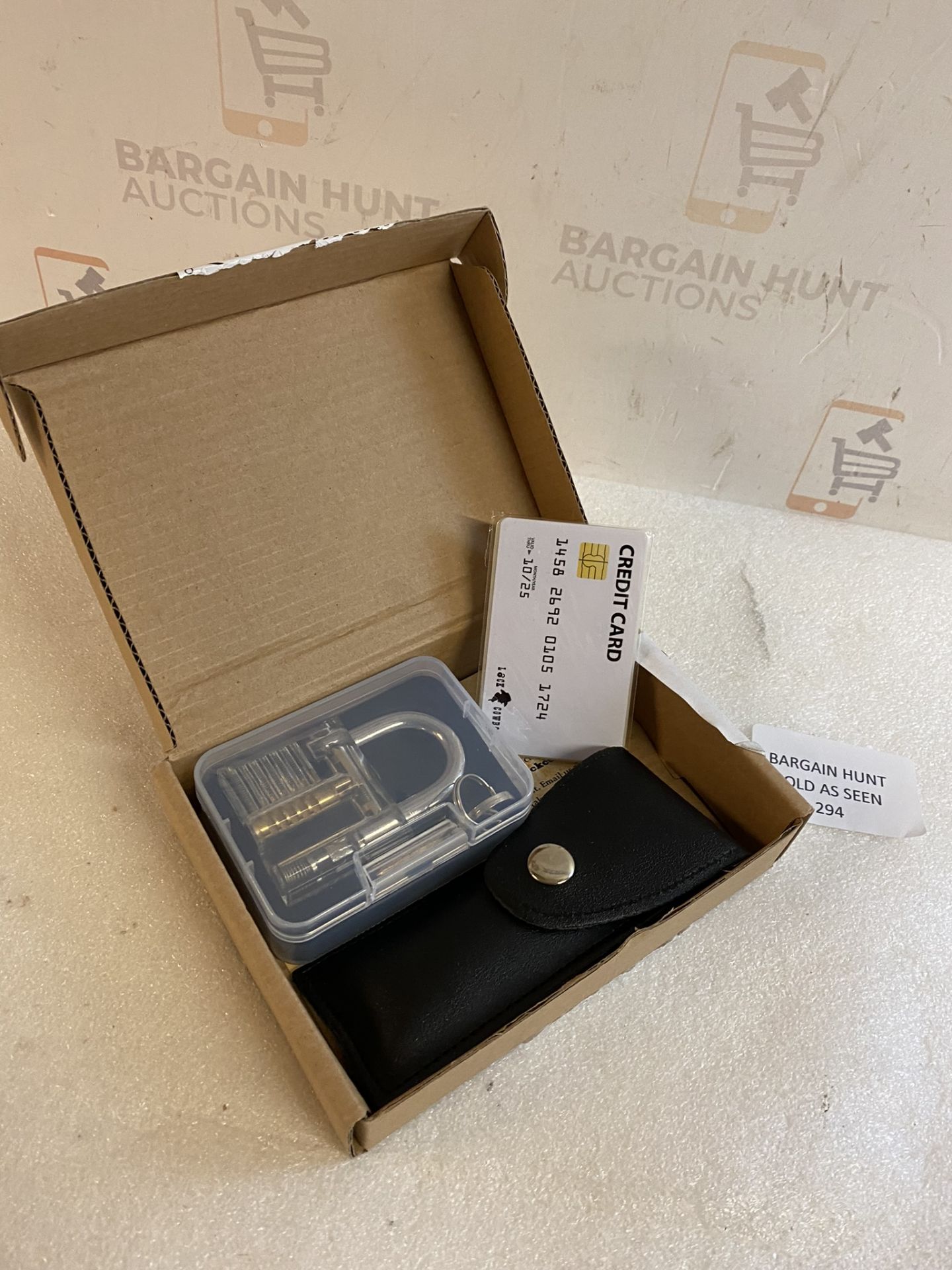 RRP £16.99 Lock Cowboy Lock Picking Set with Transparent Training Padlock and Credit Card - Image 2 of 2