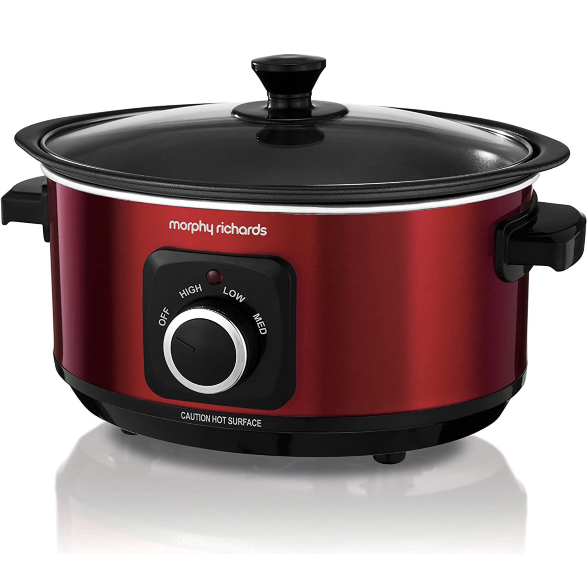RRP £47.99 Morphy Richards 460014 Slow Cooker Sear and Stew 3.5L Red Slowcooker