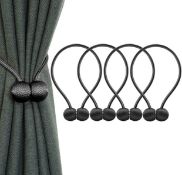 RRP £28 Set of 2 x IHClink 4-Pieces Magnetic Curtain Tiebacks Buckle Clips Woven Decorative