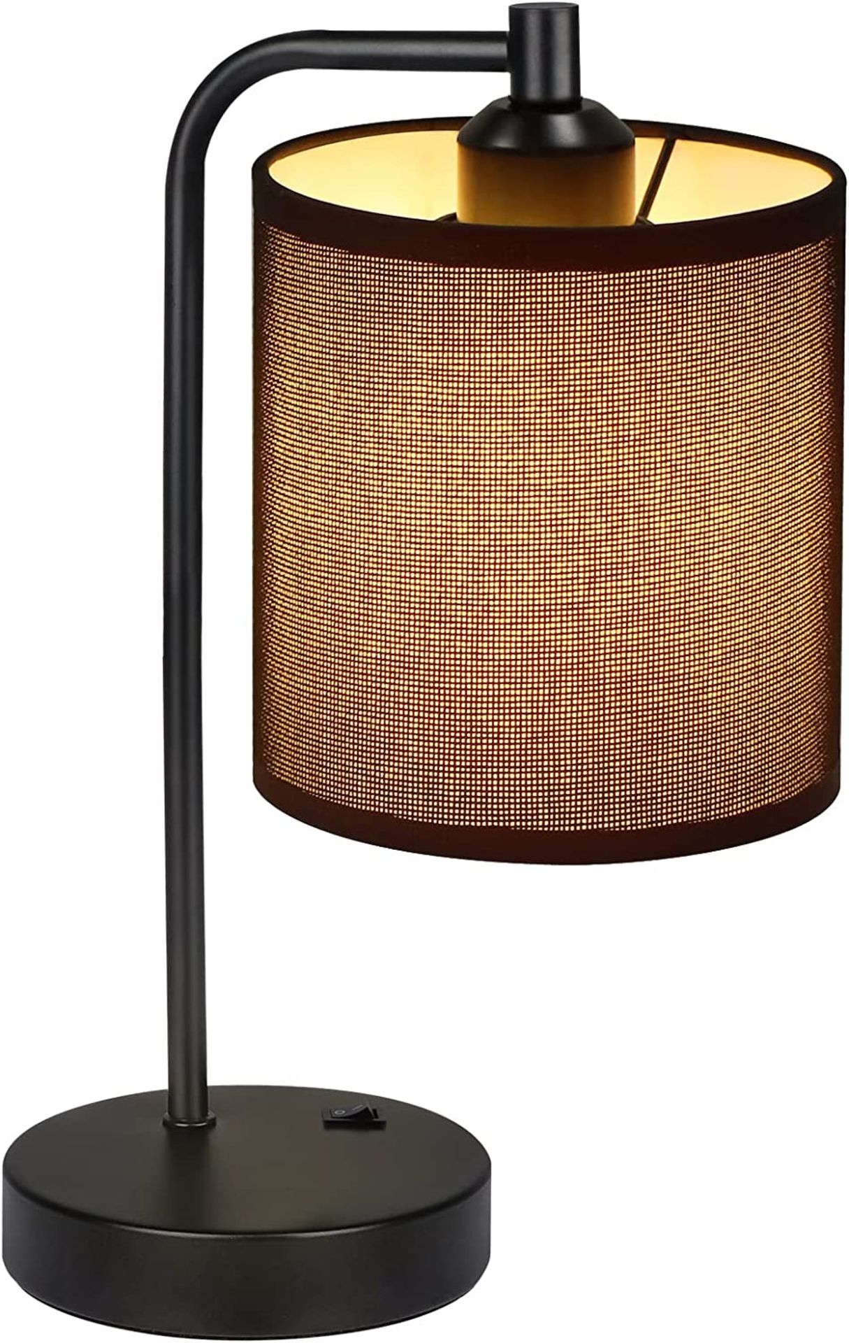 RRP £27.99 ZEDYOE Black Table Lamp with E27 LED Bulb Modern Minimalist Round Desk Lamp