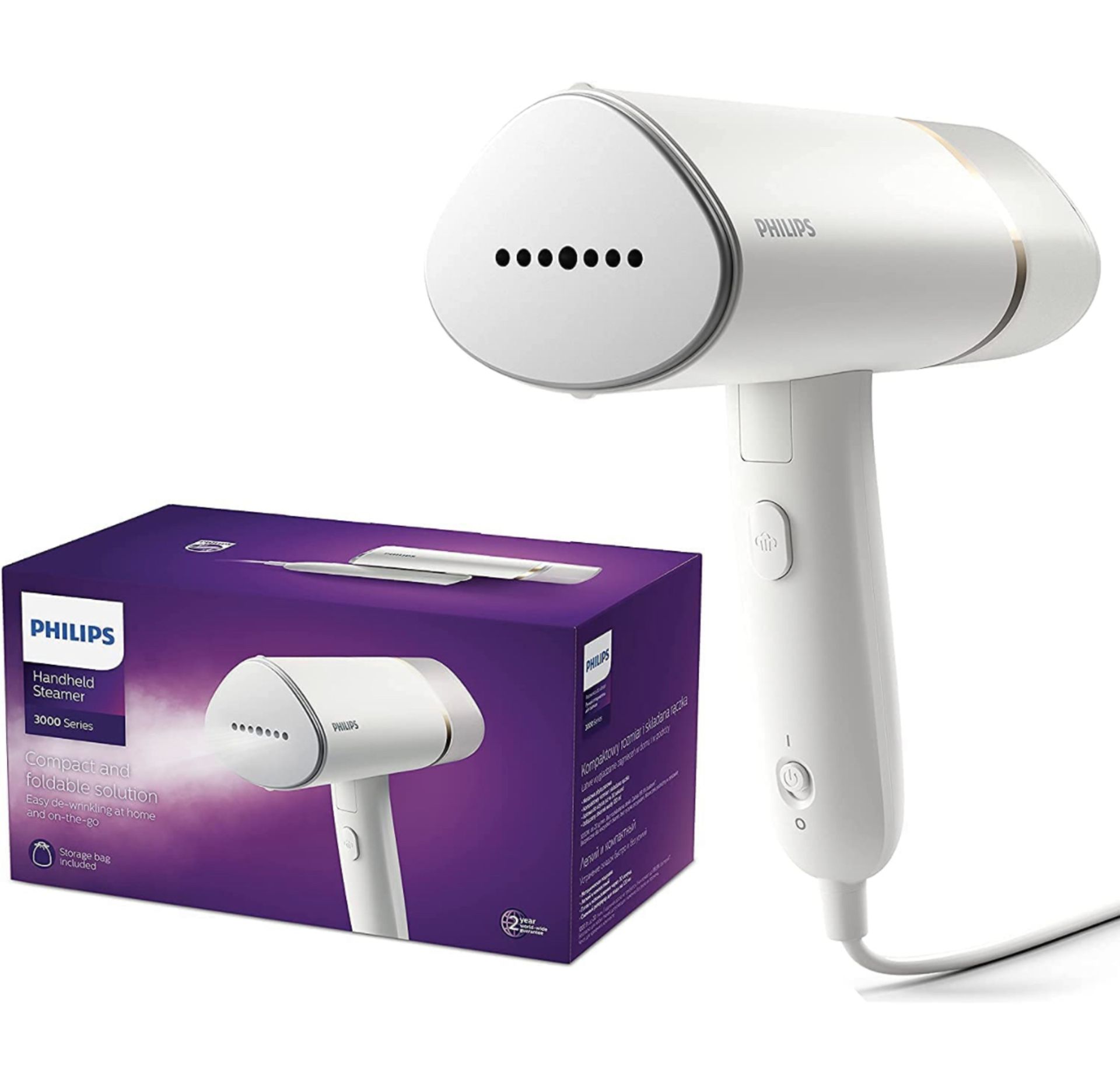 Philips Handheld Steamer 3000 Series Compact and Foldable RRP £49.99