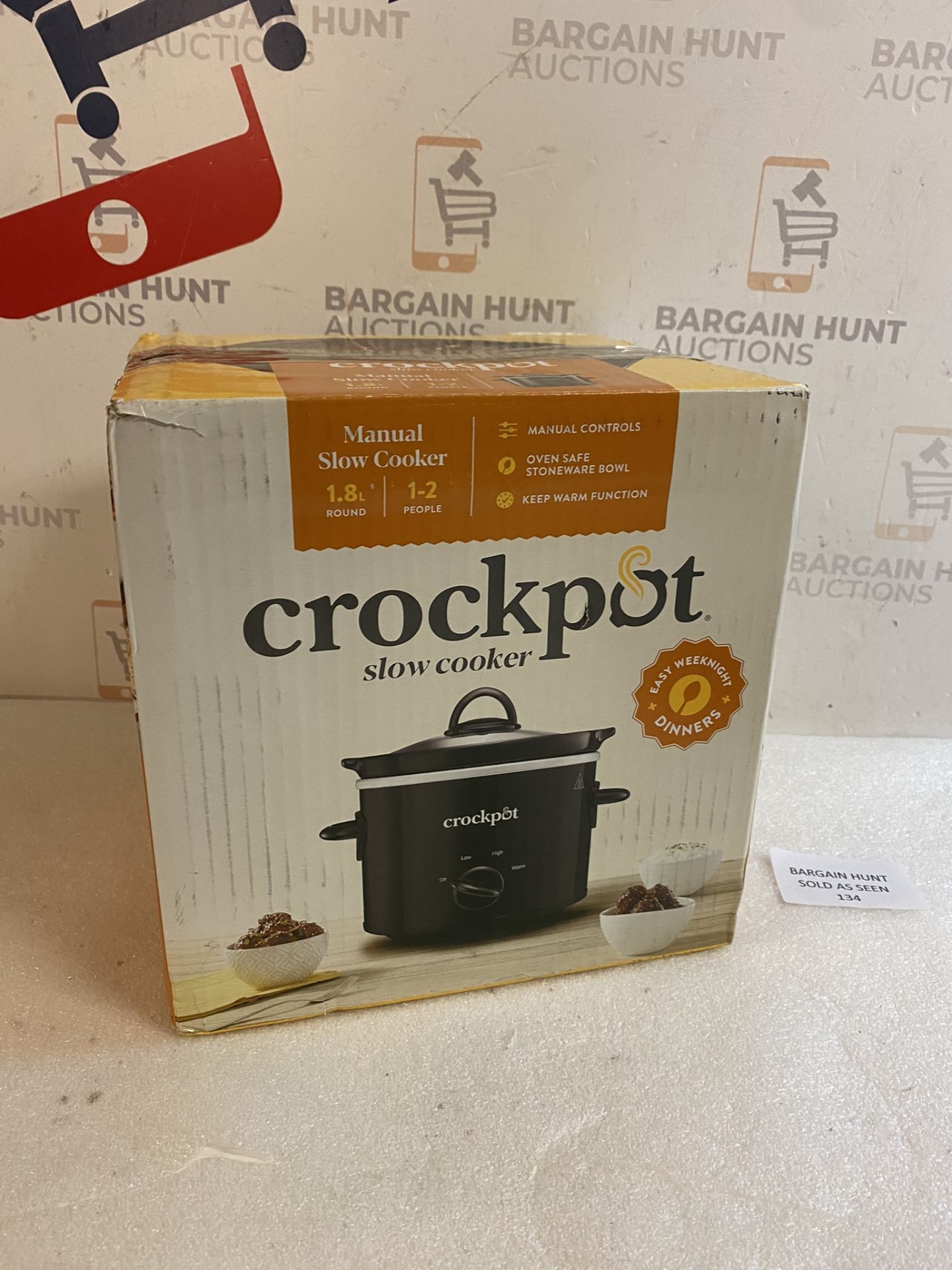 Crockpot Slow Cooker Removable Easy-Clean Ceramic Bowl 1.8L RRP £28.99