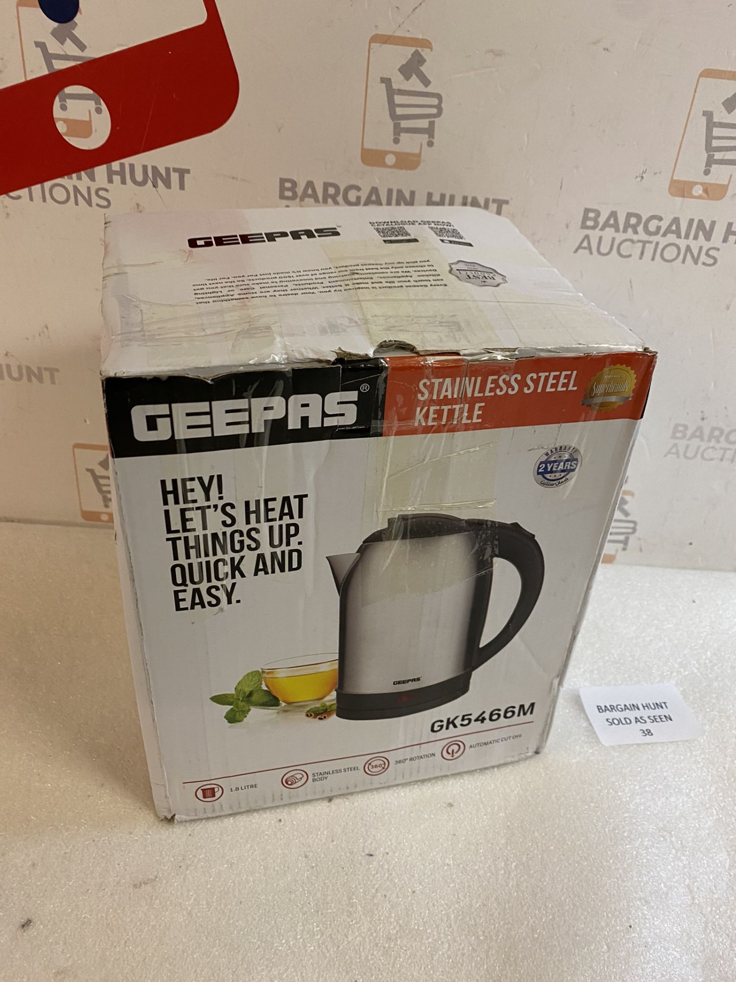 Geepas Stainless Steel Cordless Electric Kettle - Image 2 of 2