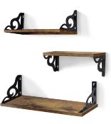 Umi Floating Shelves Set of 3 Rustic Wall Shelves RRP £20.99