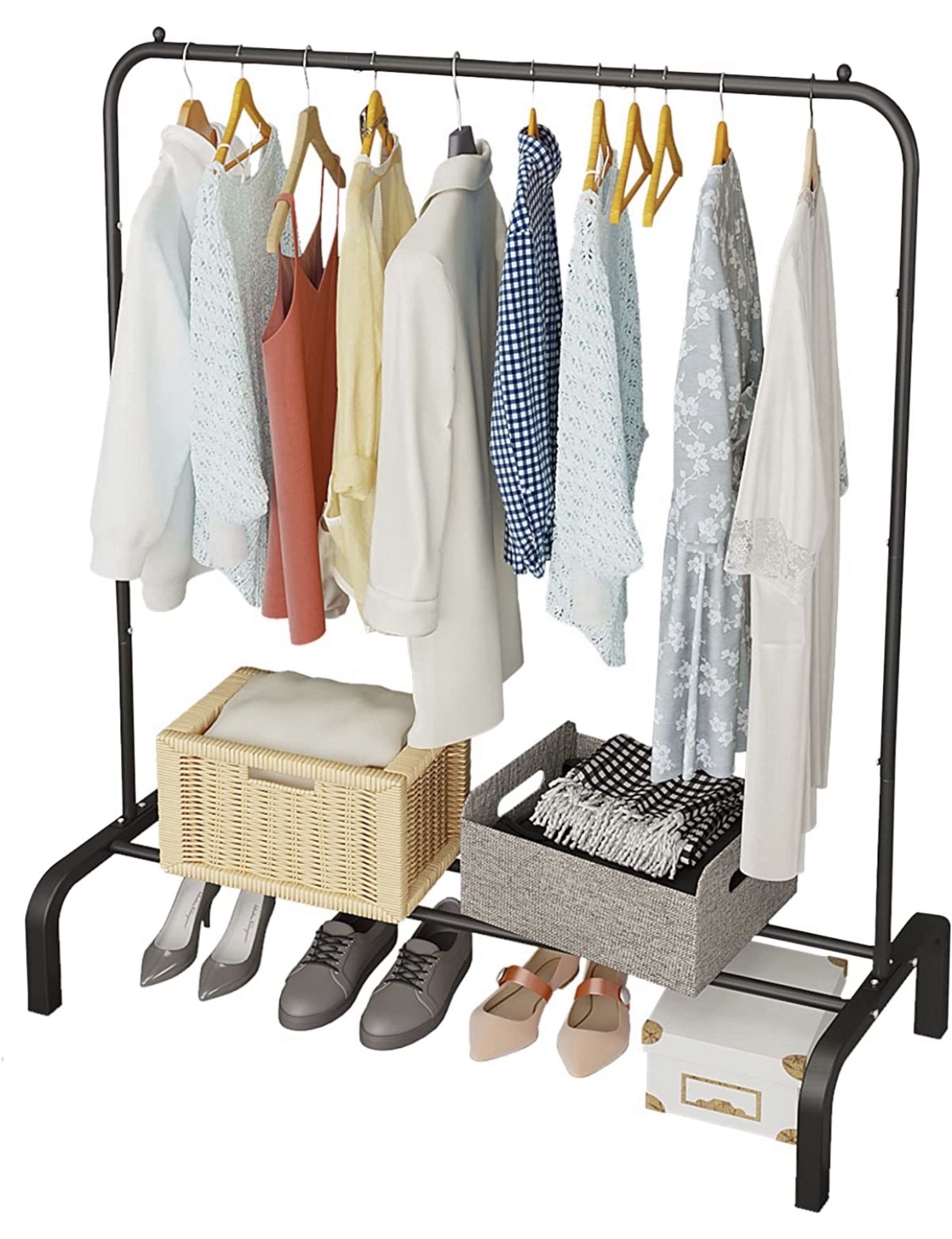 Jiuyotree Metal Clothes Rail 110cm Clothing Garment Rack RRP £26.99