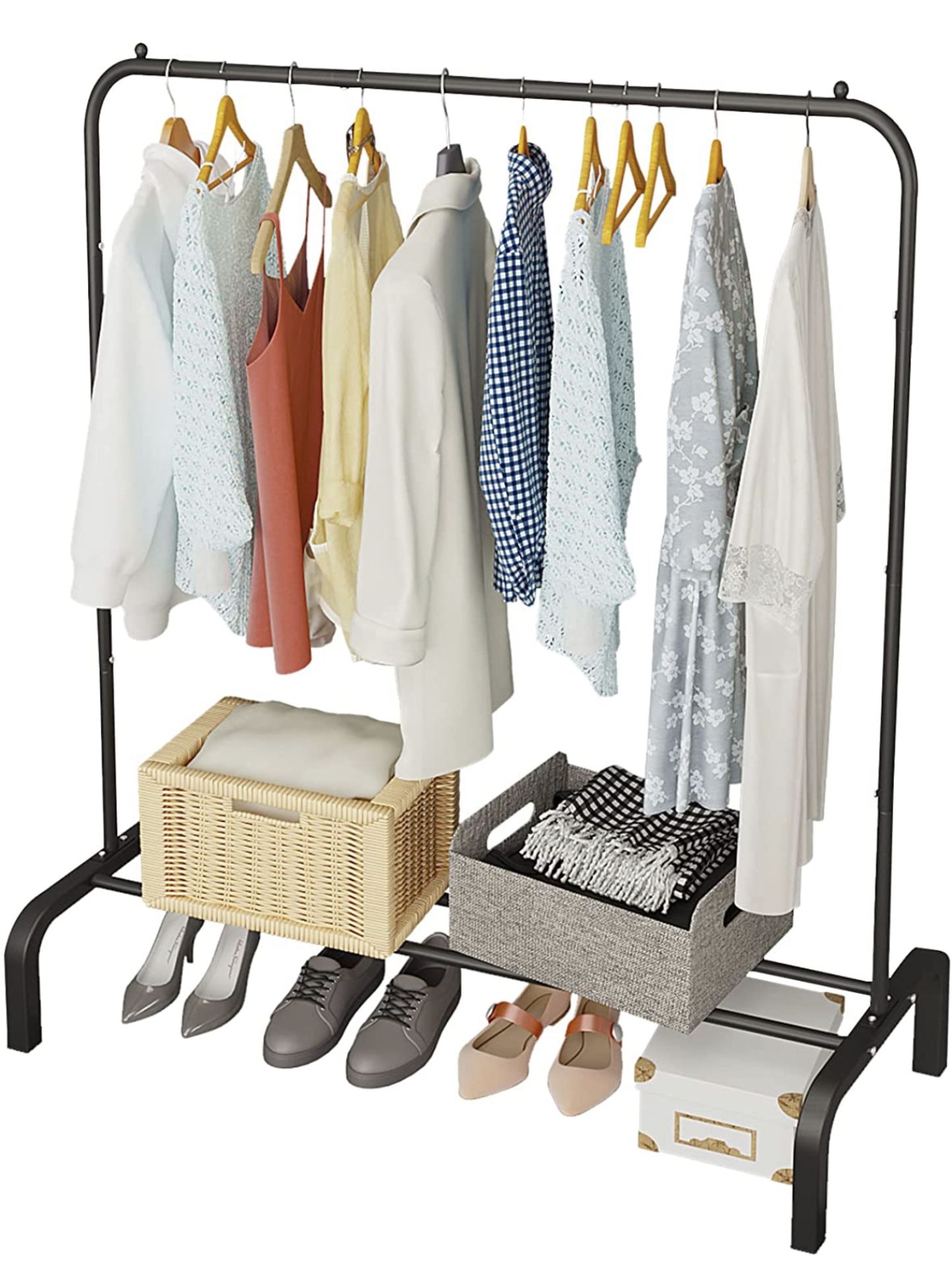 Jiuyotree Metal Clothes Rail 110cm Clothing Garment Rack RRP £26.99