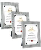 RRP £24.99 Horlimer A4 Photo Frame Silver Bling Tabletop 3-Pack Cristal Glitter Picture Frames