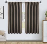 RRP £30.99 Floweroom Blackout Curtains Thermal Insulated Rod Pocket Curtains, 168cm x 137cm