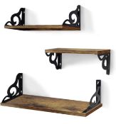 Umi Floating Shelves Set of 3 Rustic Wall Shelves RRP £20.99