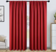 RRP £36.99 Floweroom Blackout Curtains Thermal Insulated Rod Pocket Curtains, 168cm x 229cm