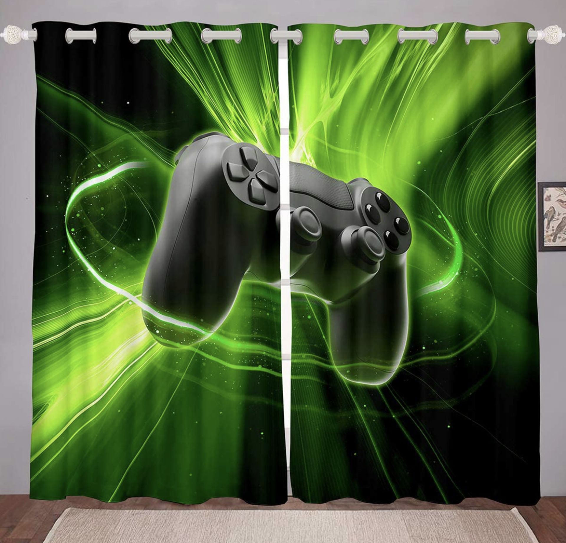 RRP £49.99 Homewish Gaming Curtains 66" x 72" Gamepad Printed Window Curtains