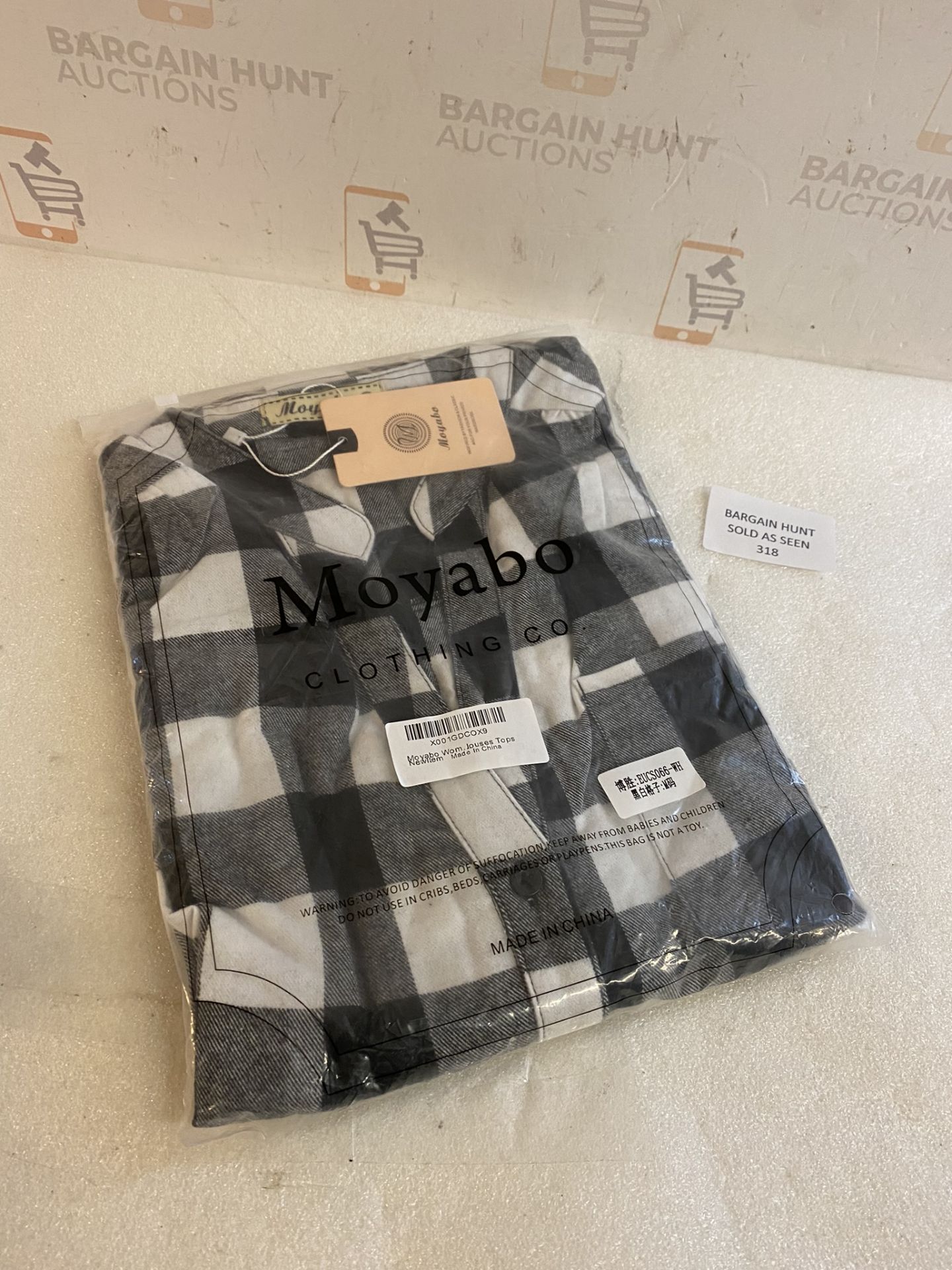 RRP £25.99 Moyabo Women's Button Down Plaid Tunic Blouse Long Sleeve V-Neck Flannel Top, M - Image 2 of 2