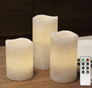 Rhytsing Silver Flameless LED Candles Battery Operated Pillar Candles RRP £19.99
