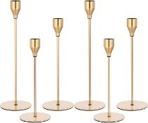 Set of 6 Gold Candlestick Holders for Taper Candles Gold Candle Holder RRP £23.99