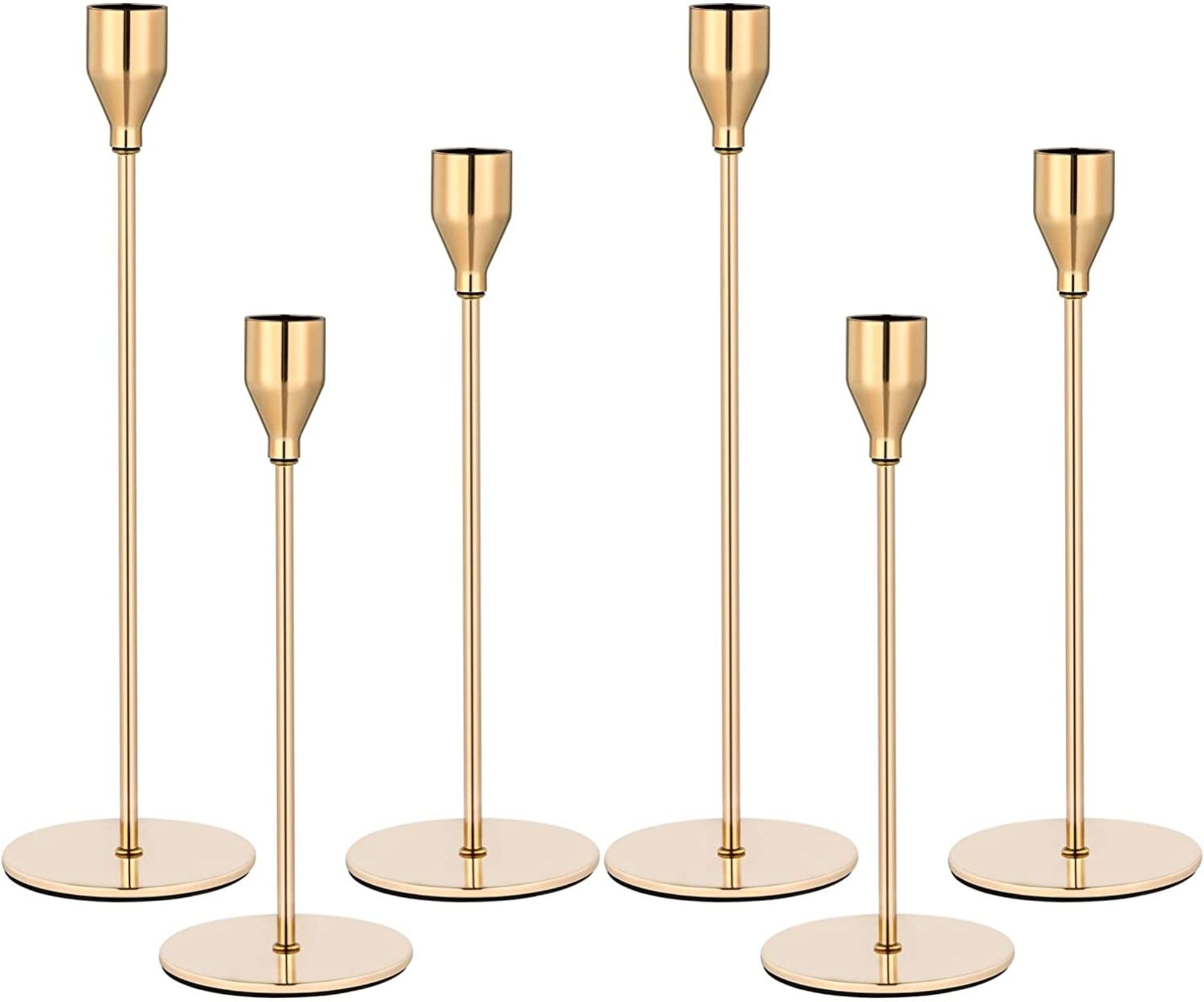 Set of 6 Gold Candlestick Holders for Taper Candles Gold Candle Holder RRP £23.99