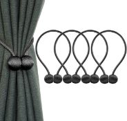 RRP £28 Set of 2 x IHClink 4-Pieces Magnetic Curtain Tiebacks Buckle Clips Woven Decorative