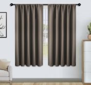 RRP £30.99 Floweroom Blackout Curtains Thermal Insulated Rod Pocket Curtains, 168cm x 229cm