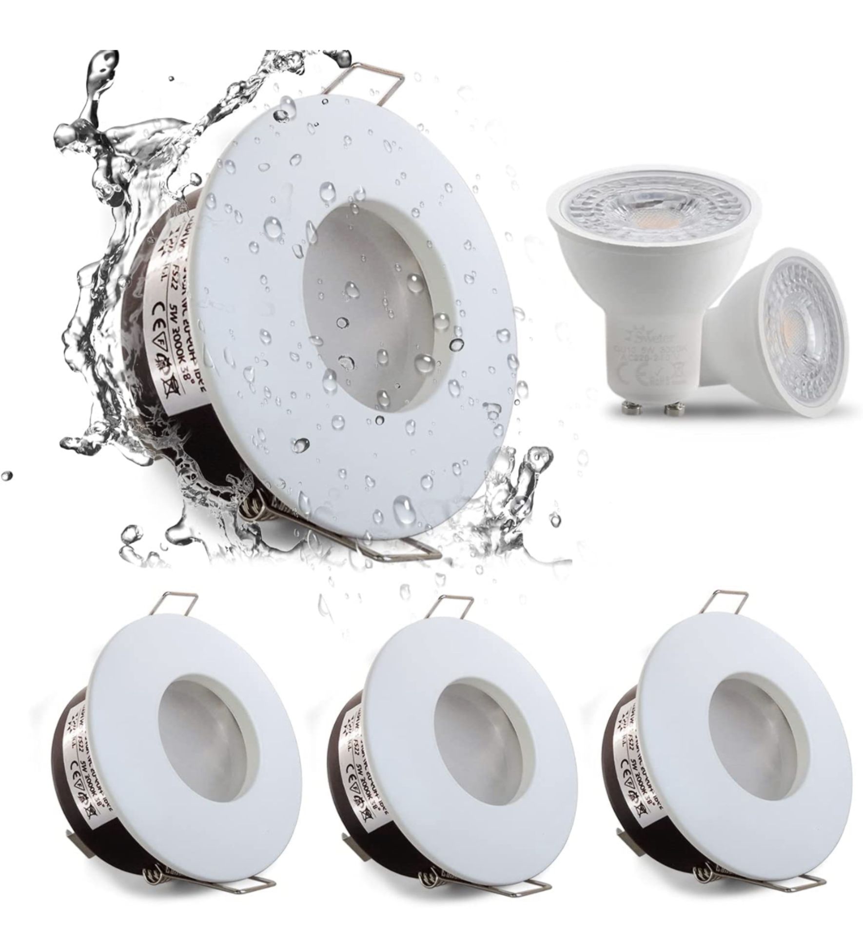 Sweier Set of 4 IP65 Waterproof LED Recessed Ceiling Lights RRP £30.99