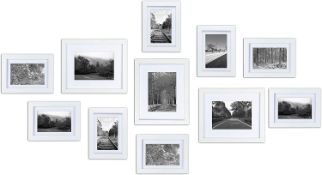 RRP £33.99 LOKCASA Gallery Wall Photo Frames Kit -Set of 11 White - Solid Wood- Glass Window