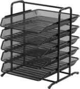 RRP £24.99 EasyPAG 5 Tier A4 Mesh in Tray Office Desk Tidy File Holder Document Storage