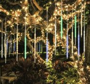 RRP £26.99 Bluefire Meteor Shower Rain Lights 50cm 10 Spiral Tubes Christmas LED, Multicolour