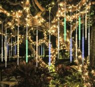 RRP £26.99 Bluefire Meteor Shower Rain Lights 50cm 10 Spiral Tubes Christmas LED, Multicolour