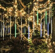 RRP £26.99 Bluefire Meteor Shower Rain Lights 50cm 10 Spiral Tubes Christmas LED, Multicolour