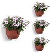 T4U Resin Wall Hanging Planter Basket Brick Red Set of 4 RRP £18.99