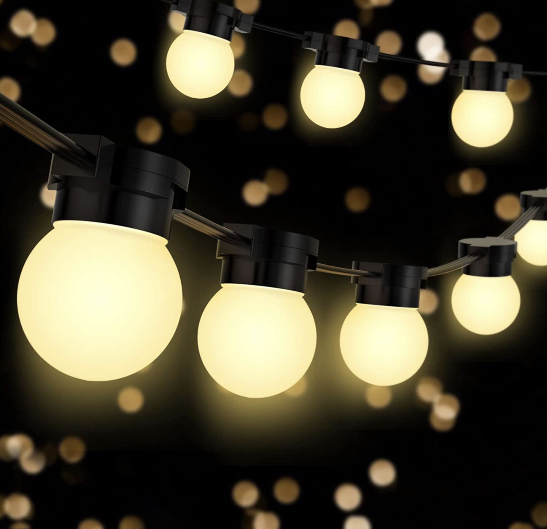 RRP £29.99 Festoon Lights Outdoor Globe String Lights 35ft 25 Bulb Remote Dimmable Fairy Lights