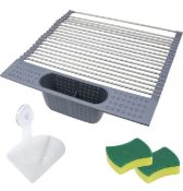 RRP £18.99 Roll Up Dish Drying Rack Over Sink Drainer