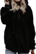 RRP £19.99 Tuopudo Women's Winter Warm Hoodie Casual Loose Fleece Top, Medium