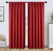 RRP £33.99 Floweroom Blackout Curtains Thermal Insulated Rod Pocket Curtains, 168cm x 183cm