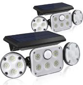 RRP £22.99 Kibtoy LED Solar Security Lights Outdoor with Motion Sensor - Set of 2