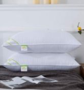 RRP £27.99 SUFUEE Bed Pillows Pair, Pillows with 3DBubble Cover, Medium and Soft Firmness