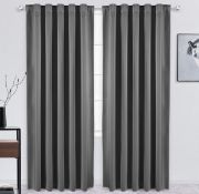 RRP £29.99 Floweroom Blackout Curtains Thermal Insulated Rod Pocket Curtains, 117cm x 229cm