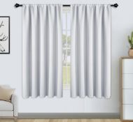 RRP £22.99 Floweroom Blackout Curtains Thermal Insulated Rod Pocket Curtains, 132cm x 137cm
