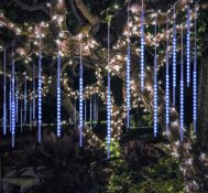 RRP £26.99 Bluefire Meteor Shower Rain Lights 50cm 10 Spiral Tubes Christmas LED, Blue