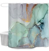 Winolive Marble Shower Curtain Beautiful Fabric Bath Curtain with Hooks RRP £20.99