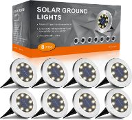 RR £25.99 FLOWood Solar Ground Lights,Solar Waterproof Outdoor Garden Solar Disk Lights