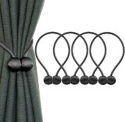 RRP £28 Set of 2 x IHClink 4-Pieces Magnetic Curtain Tiebacks Buckle Clips Woven Decorative