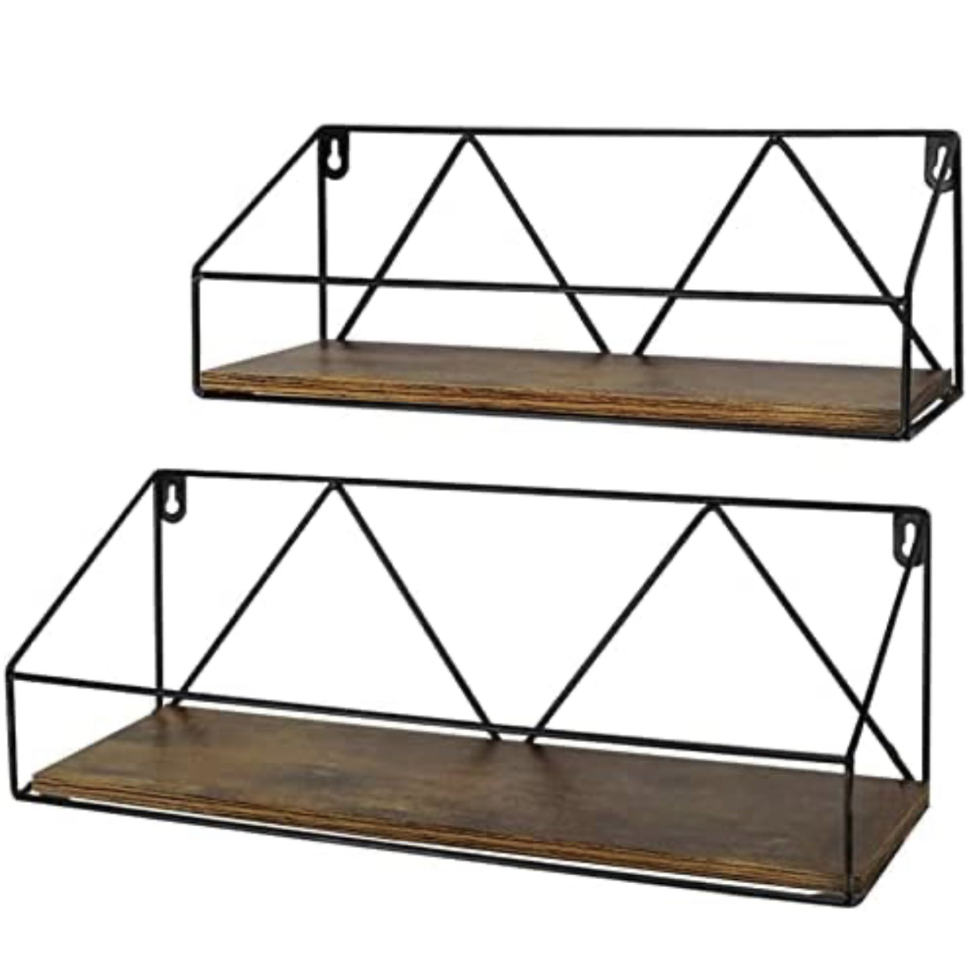 Umi Floating Wall Shelves Set of 2 Rustic Wooden Shelves RRP £19.99