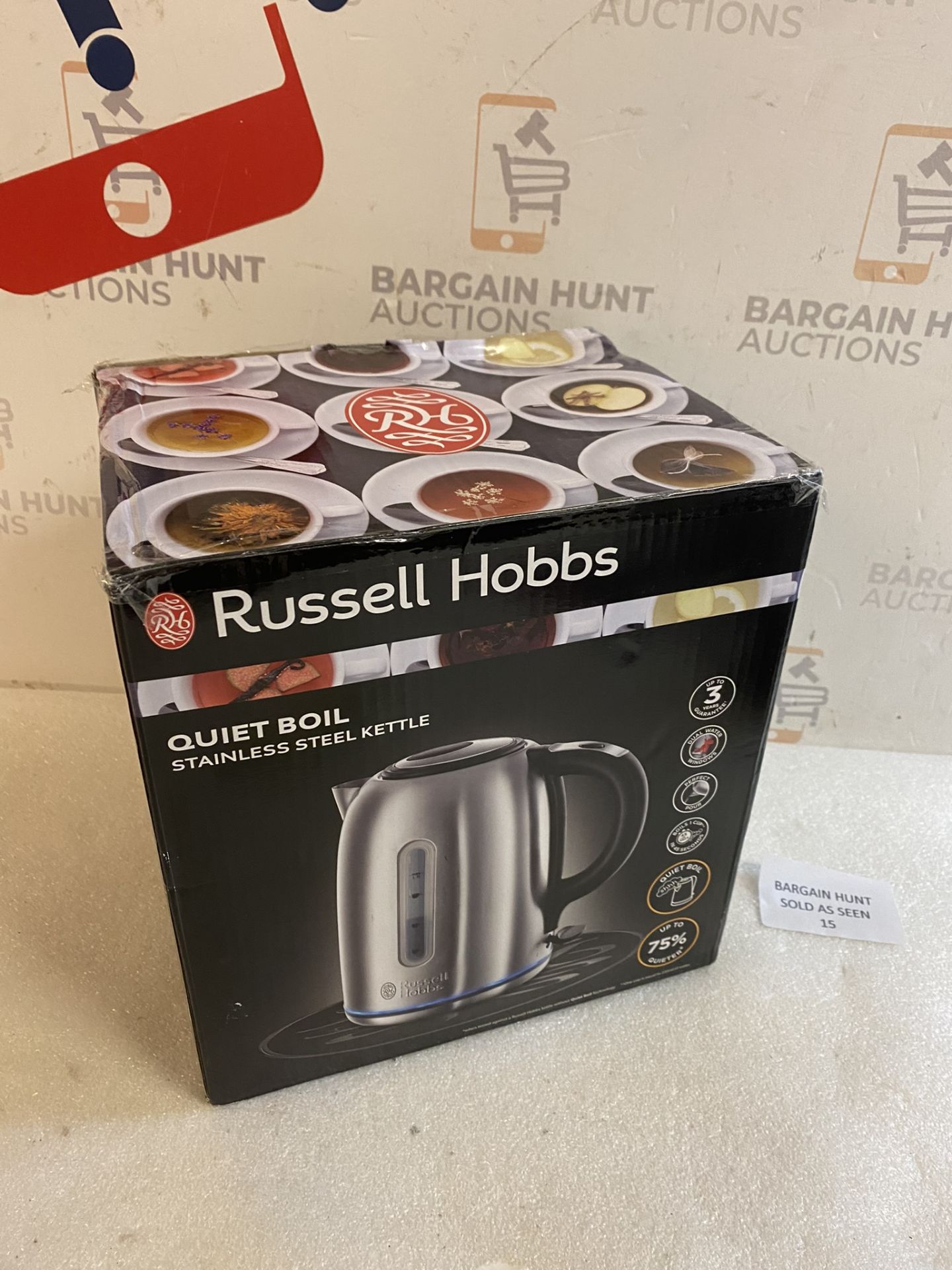 Russell Hobbs 20460 Quiet Boil Brushed Stainless Steel Kettle RRP £31.99